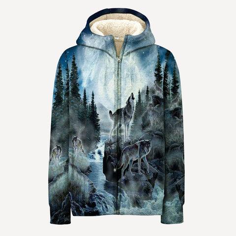 Powwow Store gb nat00199 night wolf native american 3d fleece hoodie