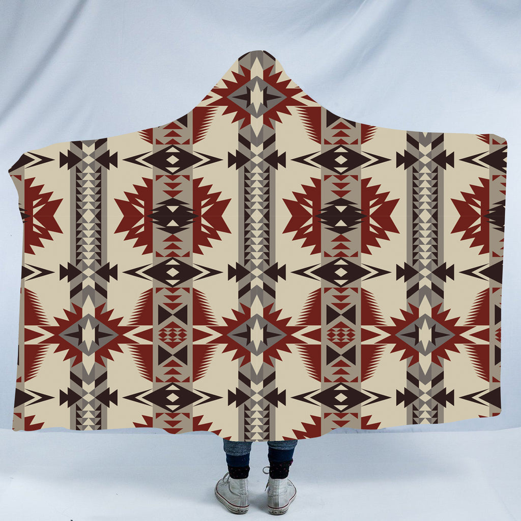 Powwow Store gb nat00594 geometric seamless pattern hooded blanket