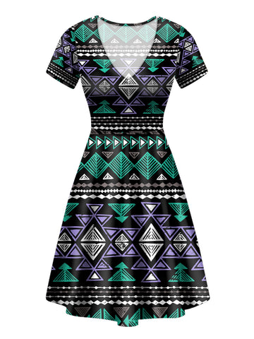 Powwow Store gb nat00578 neon color tribal round neck dress