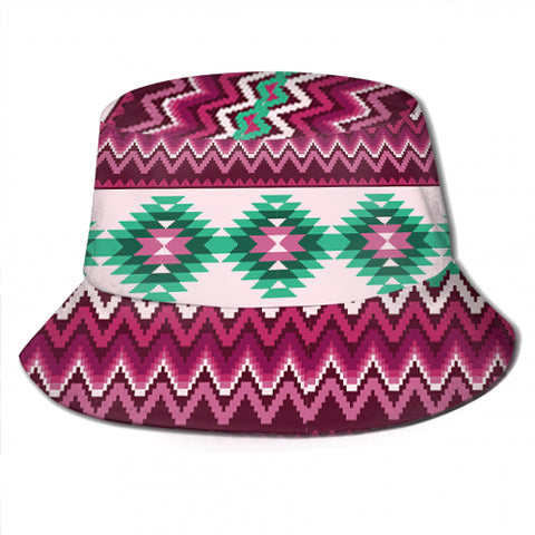 BKH-0001 Light Purple Tribe Design Bucket Hat