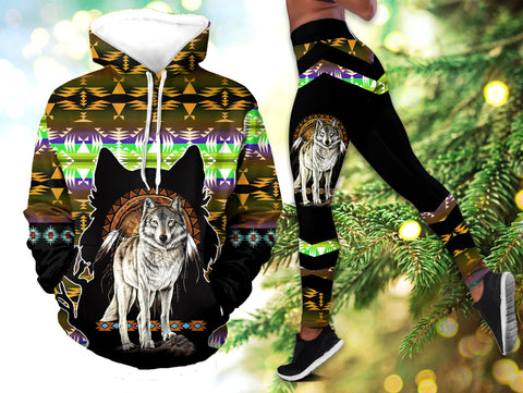 Powwow StoreHLS00102 Pattern  Native 3D Hoodie Legging Set