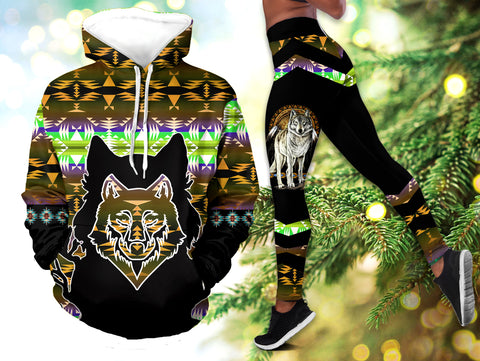 Powwow StoreHLS00101 Pattern  Native 3D Hoodie Legging Set