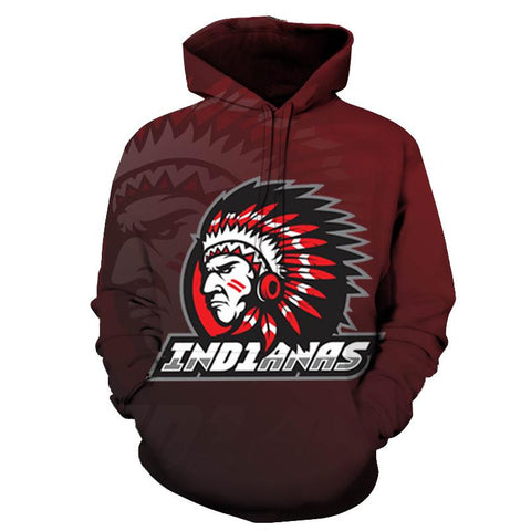 Native American All Over Hoodie Red Chief no link - Powwow Store