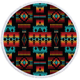 Powwow Store gb nat00046 02 black native tribes pattern beach blanket bag set