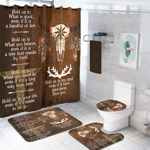 GB-NAT00123 Bison Feather Native American  Bathroom Set
