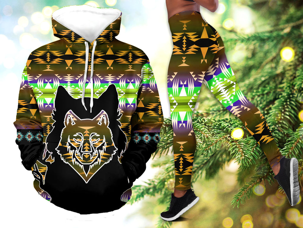 Powwow StoreHLS00100 Pattern  Native 3D Hoodie Legging Set