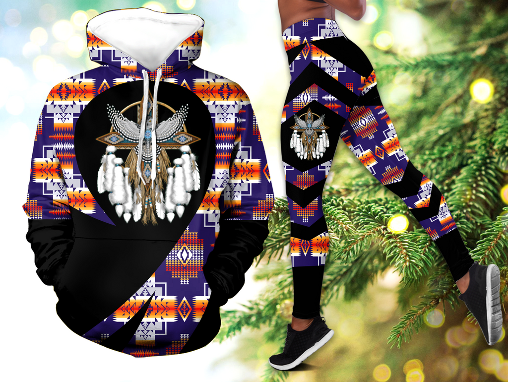 Powwow StoreHLS00330 Pattern Native 3D Hoodie Legging Set