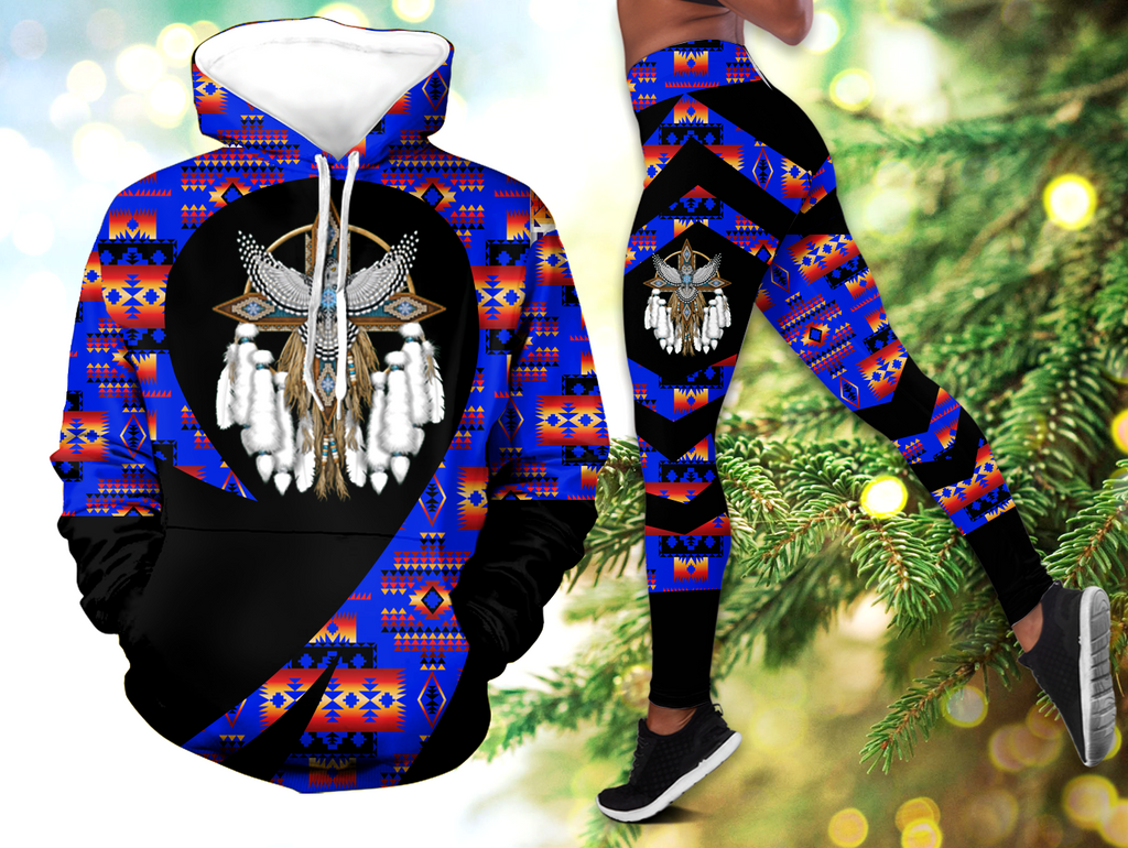 Powwow StoreHLS00329 Pattern Native 3D Hoodie Legging Set