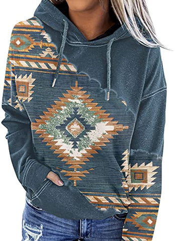 Powwow StoreHD00077  Blue Pattern Native 3D Hoodie