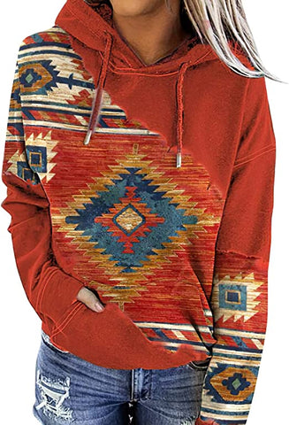 Powwow StoreHD00078  Orange Pattern Native 3D Hoodie