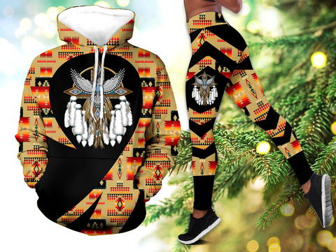 Powwow StoreHLS00325 Pattern Native 3D Hoodie Legging Set