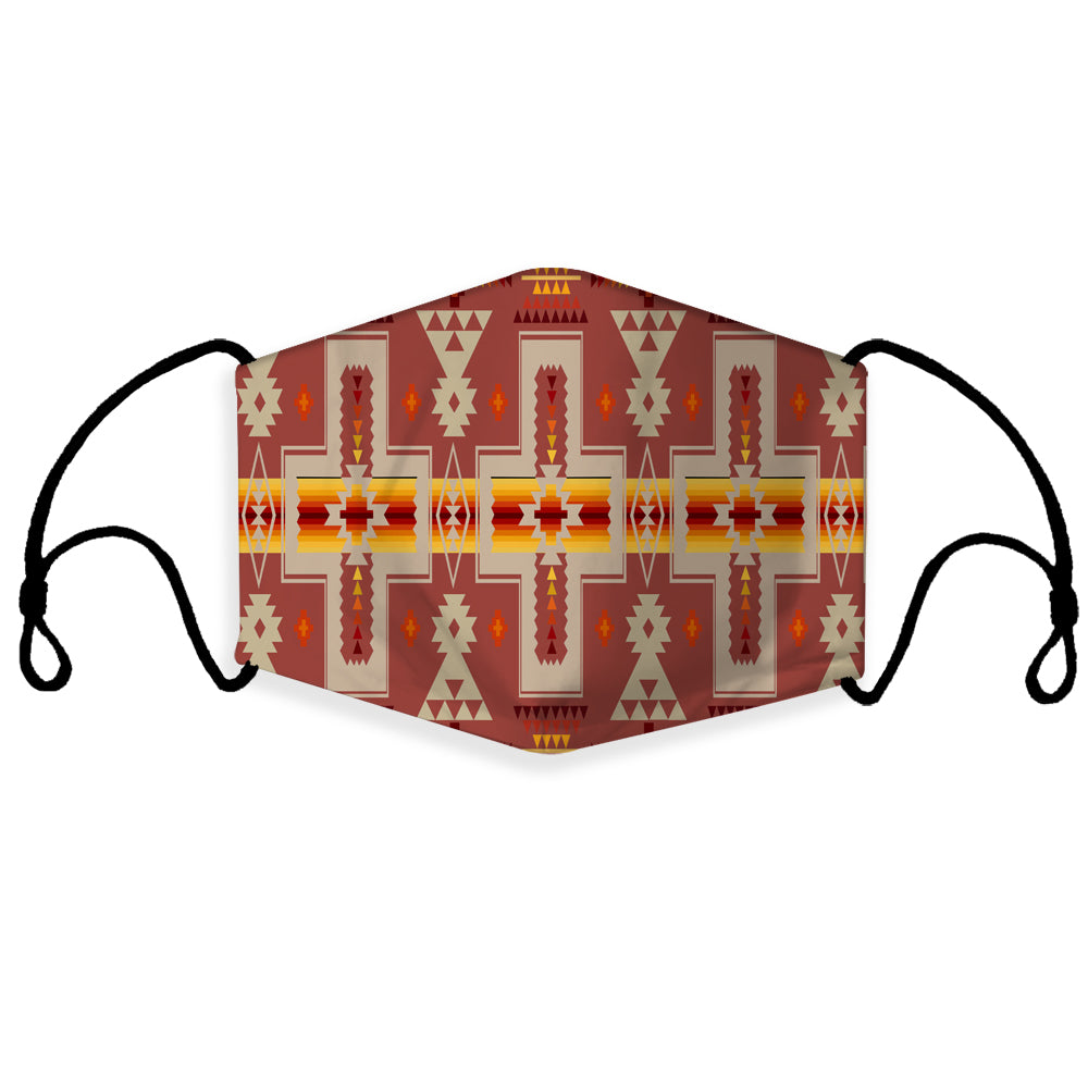 Powwow Store gb nat00062 11 tan tribe design native american 3d mask with 1 filter