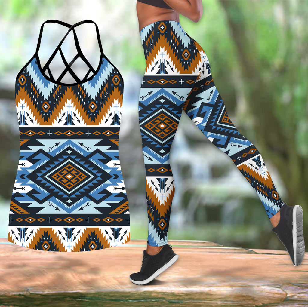 Powwow Store gb nat00613 retro colors tribal seamless combo crisscross and legging