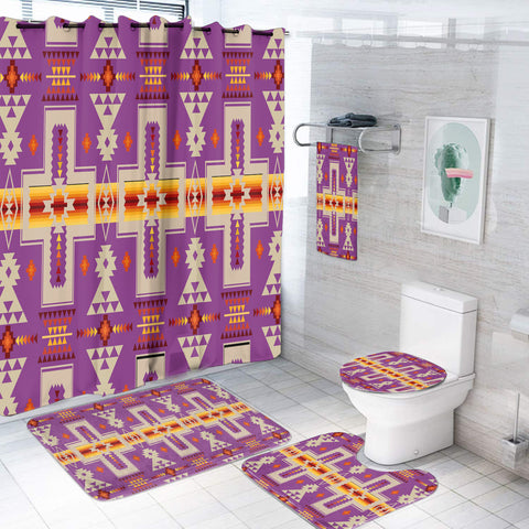 GB-NAT00062-07 Light Purple Tribe Design Bathroom Set