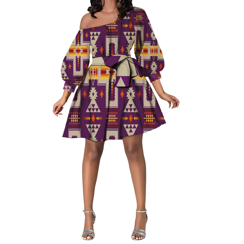 Powwow StoreGBNAT0006209 Pattern Native Lovely Women Dress