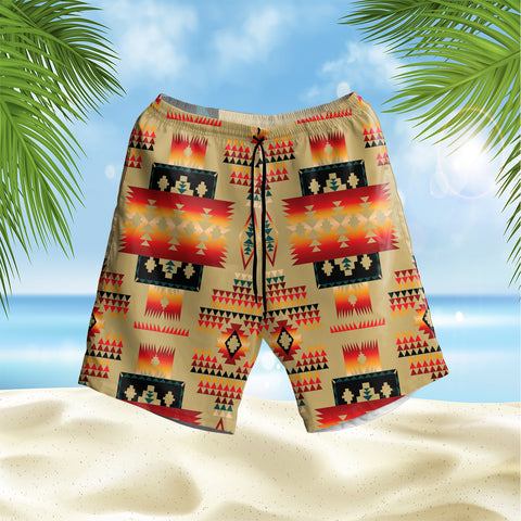 GB-NAT00046-15  Light Brown Hawaiian Shorts