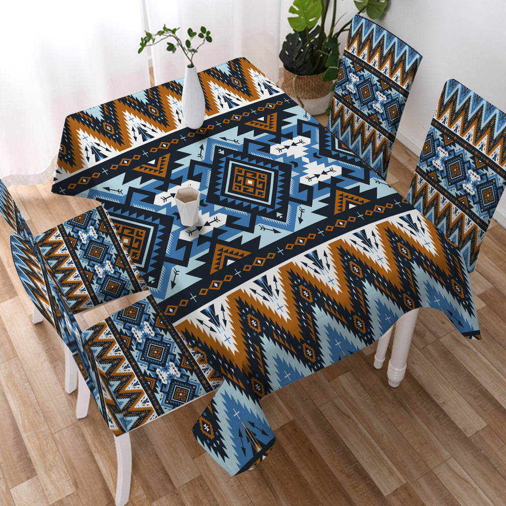 Powwow Store gb nat00613 retro colors tribal seamless tablecloth