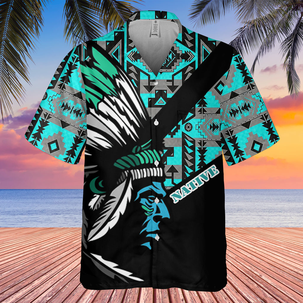 Powwow StoreGBHW000157 Pattern Native Hawaiian Shirt 3D