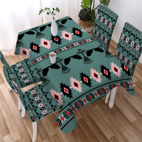 Powwow Store gb nat00312 blue thunder bird native american tablecloth