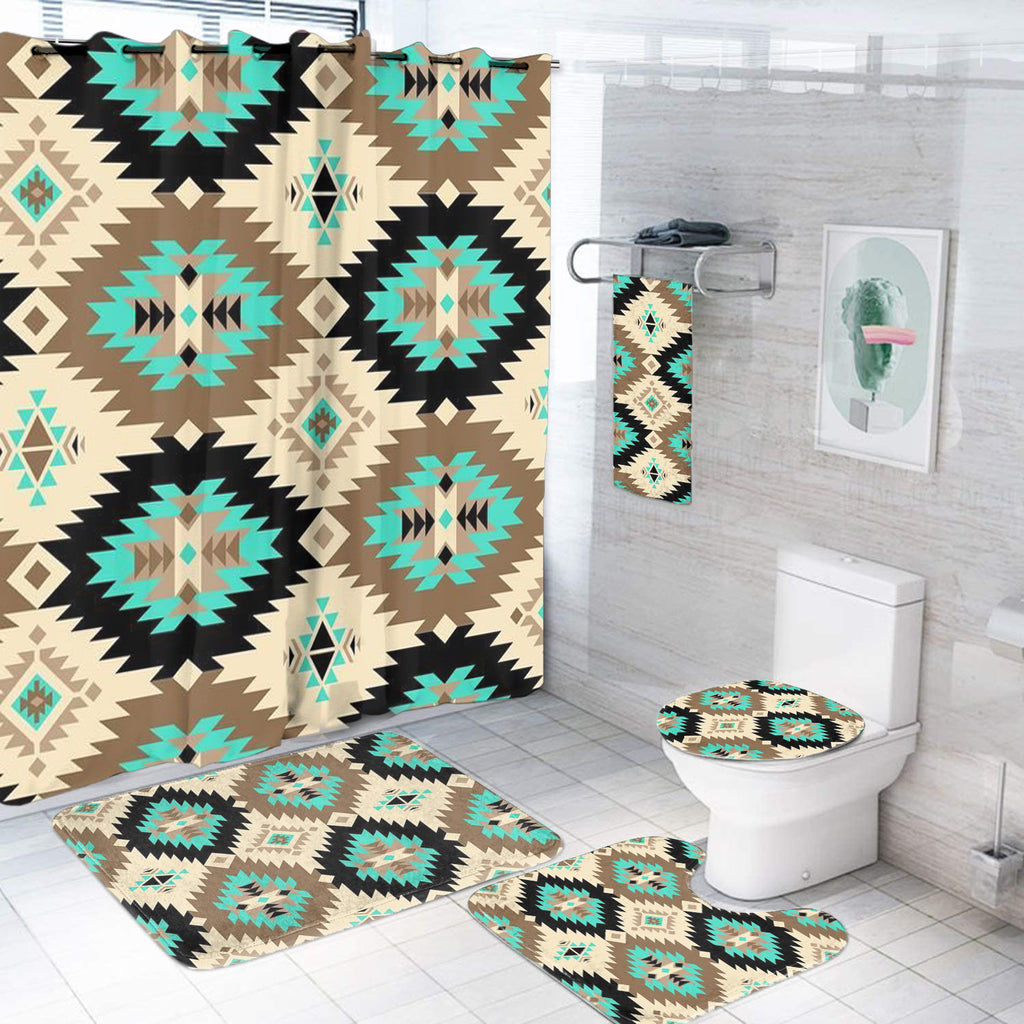 Powwow StoreBS00045 Pattern Native American Bathroom Set