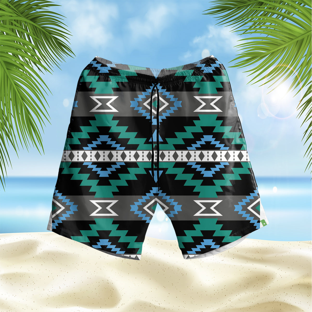 Powwow StoreGBHS00042 Pattern Native Hawaiian Shorts