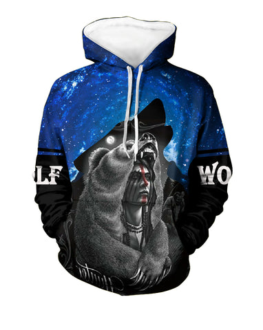 Powwow Store gb nat00438 bear head chief native 3d hoodie