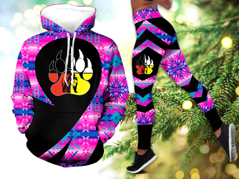 Powwow StoreHLS00322 Pattern Native 3D Hoodie Legging Set