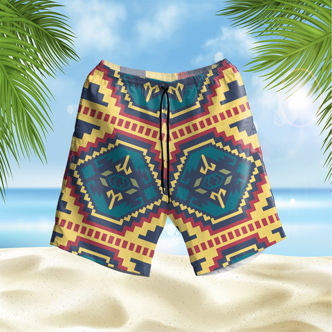 Powwow StoreGBHS00045 Pattern Native Hawaiian Shorts