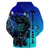 Powwow Store gb nat00439 blue eagle dream catcher native 3d hoodie