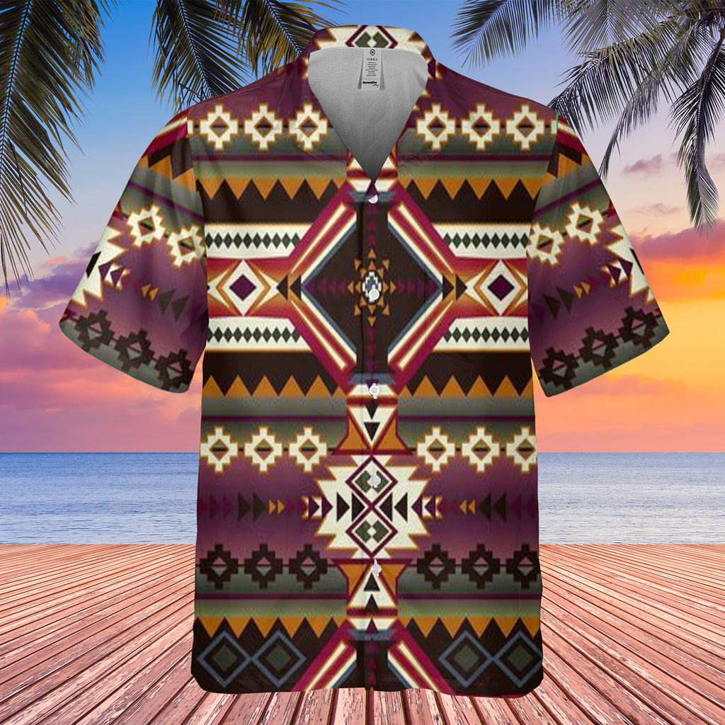 Powwow StoreGBHW00085 Pattern Native Hawaiian Shirt 3D