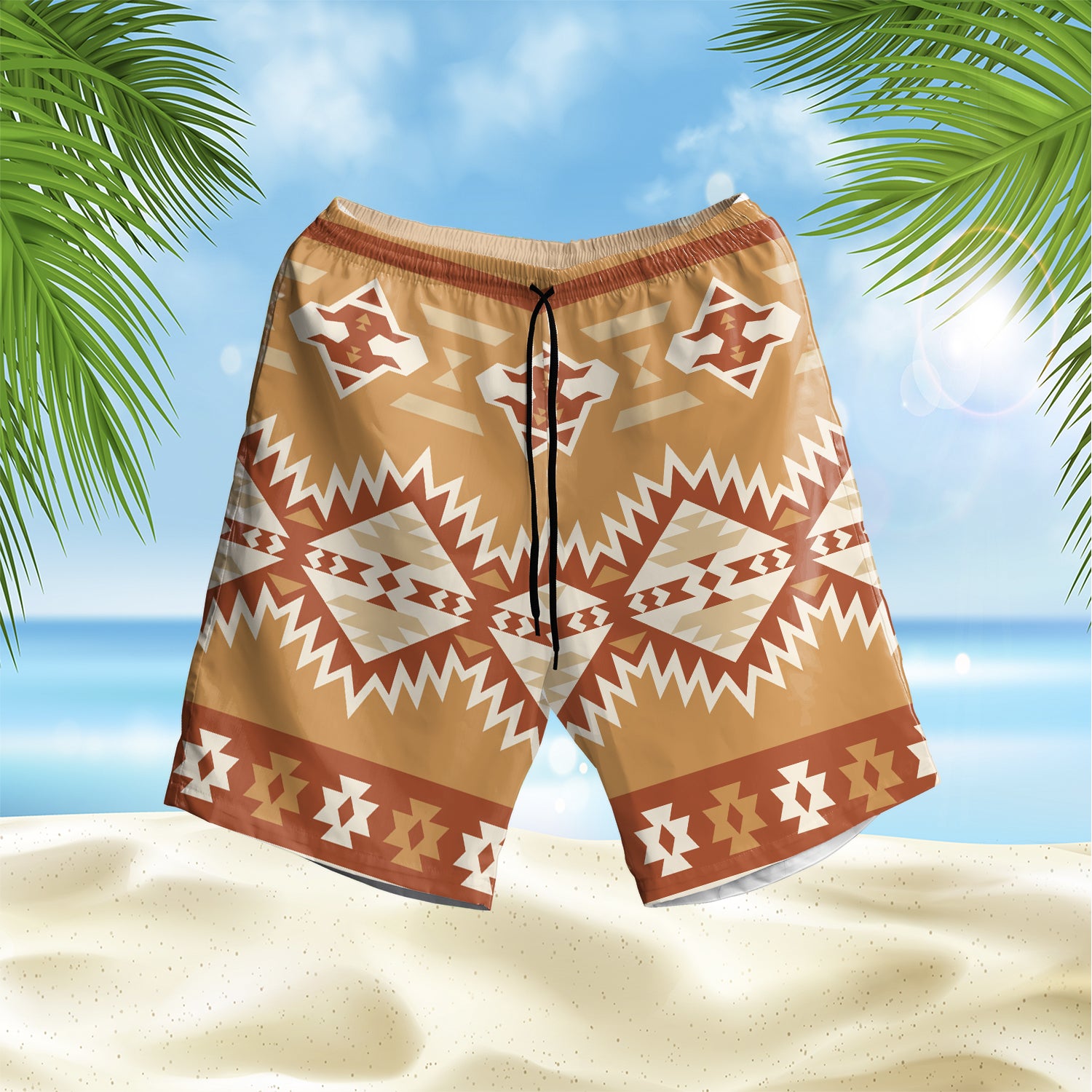 Powwow StoreGBHS00047 Pattern Native Hawaiian Shorts