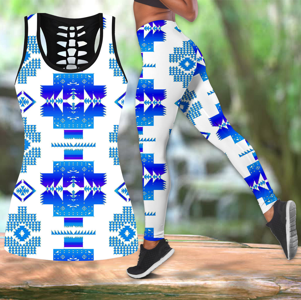 Powwow StoreGBNAT0072011 Pattern  Native Hollow Tank Top And Legging Sets