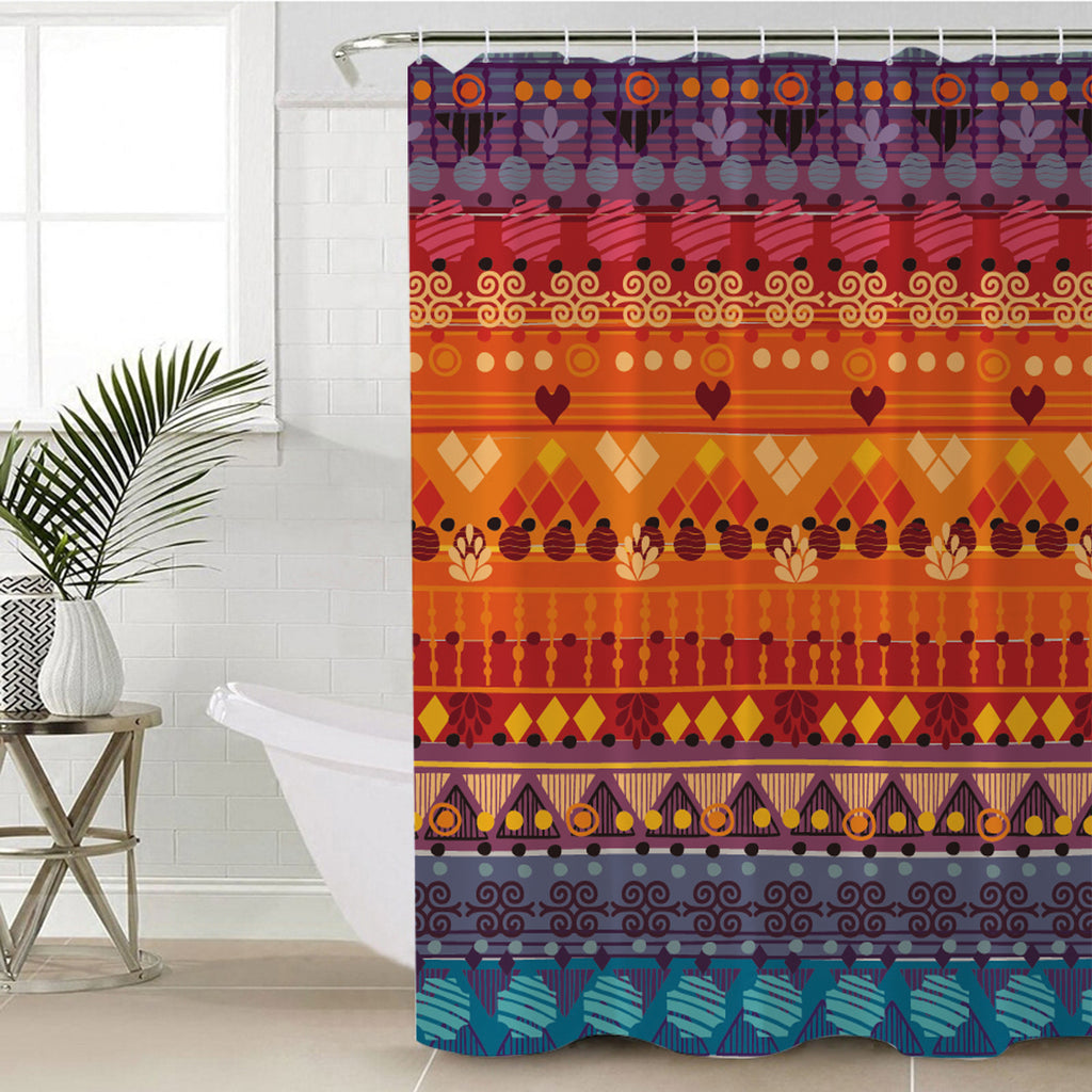 GB-NAT00592  Tribal Seamless Pattern  Shower Curtain