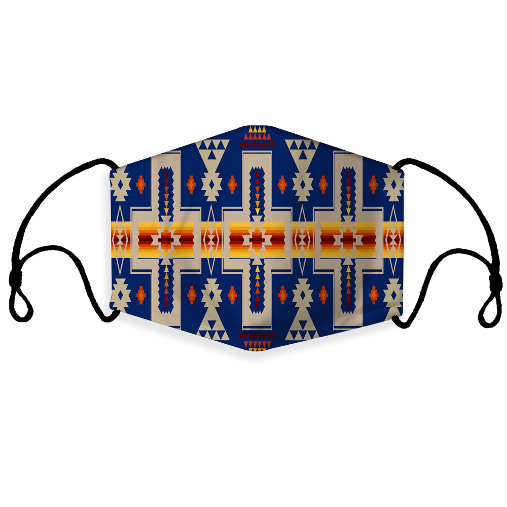 GB-NAT00062-04 Navy Tribe Design Native American 3D Mask (with 1 filter)