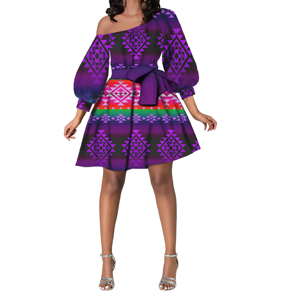 Powwow StoreGBNAT0068004 Pattern Native Lovely Women Dress