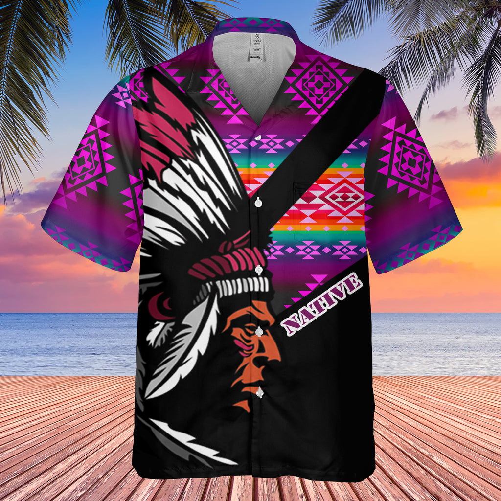 Powwow StoreGBHW000158 Pattern Native Hawaiian Shirt 3D