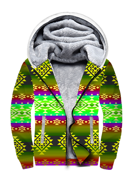 Powwow StoreGBNAT0068006 Purple Light Pattern Native 3D Fleece Hoodie