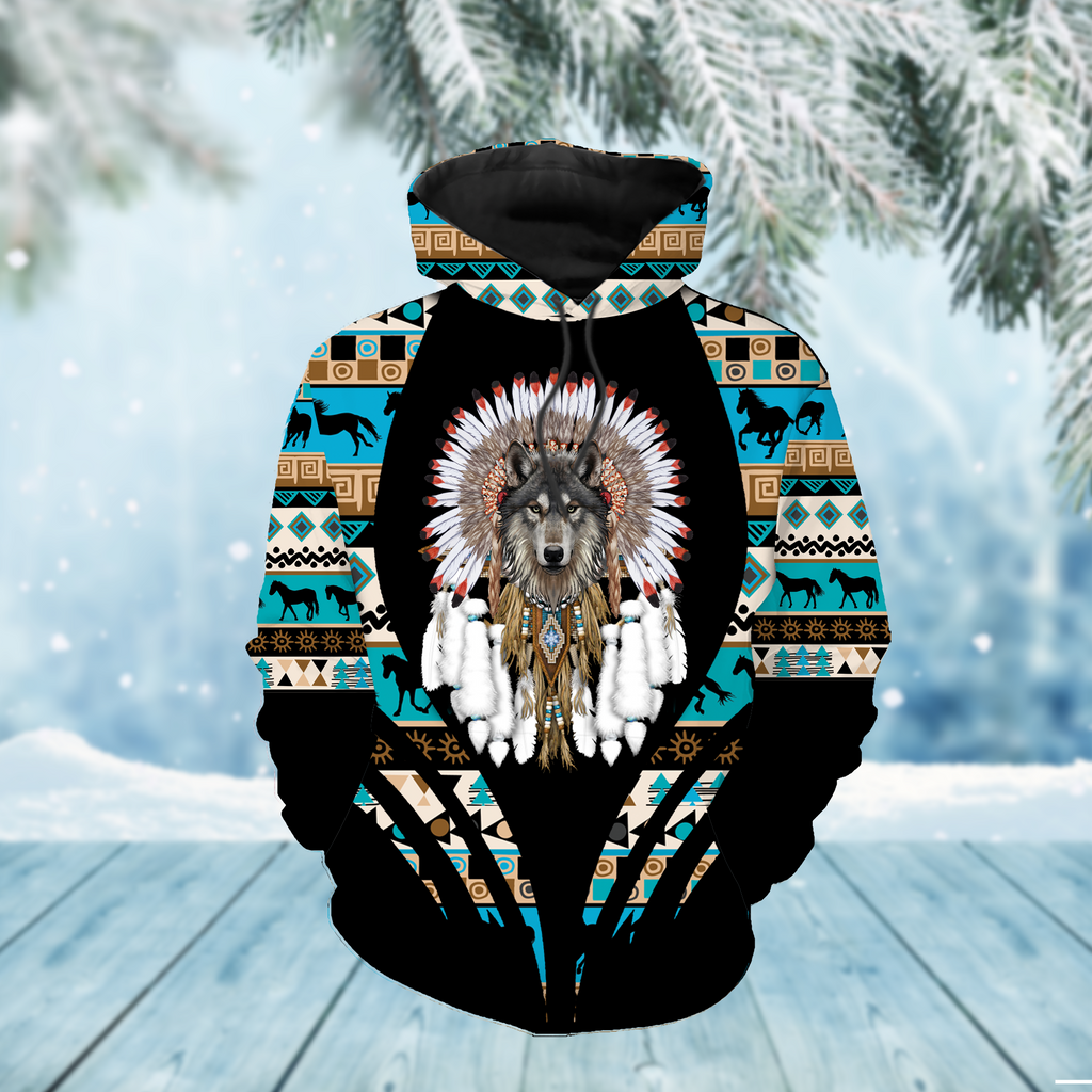 Powwow StoreHD000304 Pattern Native Pride 3D Hoodie