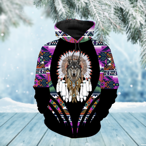 Powwow StoreHD000301 Pattern Native Pride 3D Hoodie