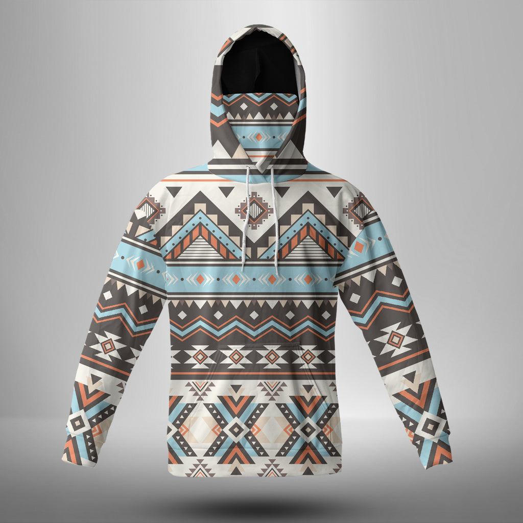 Powwow StoreGBNAT00604 Tribal Striped Seamless  3D Hoodie With Mask