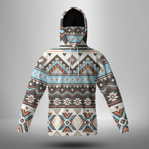 Powwow StoreGBNAT00604 Tribal Striped Seamless  3D Hoodie With Mask