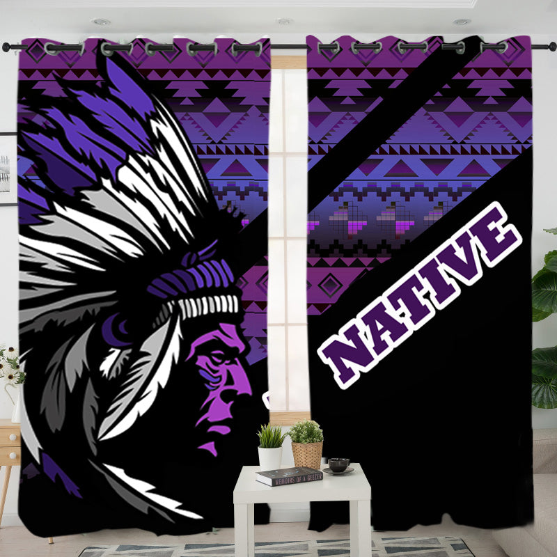 Powwow StoreLVR0062 Pattern Native American Living Room Curtain