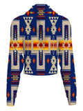 Powwow Store gb nat00062 04 navy tribe design native american crop hoodie