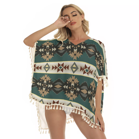 Powwow Store gb nat00609 navajo geometric seamless pattern square fringed shawl