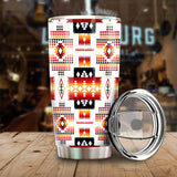 Powwow Store gb nat00075 white tribes pattern native american 20oz tumbler