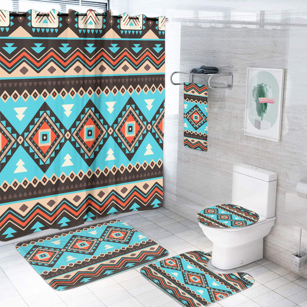 Powwow Store gb nat00319 line shapes ethnic pattern bathroom set