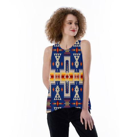 Powwow StoreGBNAT0006204 Native Pattern 3D Loose Open Back Tank Top