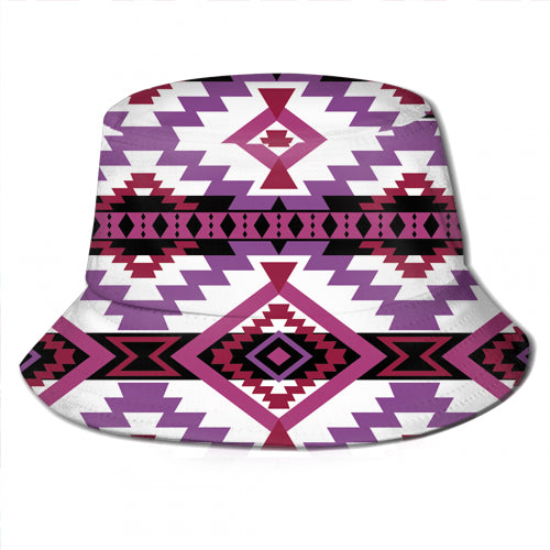 BKH-0004 Light Purple Tribe Design Bucket Hat