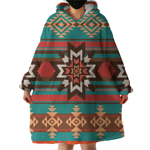 Powwow Store gb nat00320 ethnic ornament seamless pattern sherpa hoodie blankets