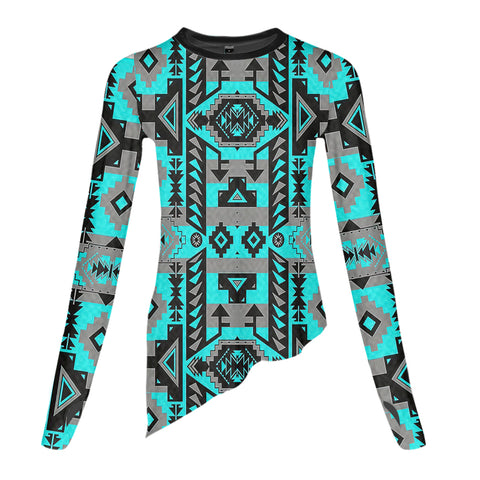 Powwow StoreGBNAT00626 Pattern Native Dance Long Sleeve Tshirt